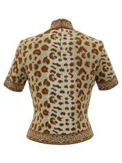 Leopard print ensemble in beige/brown