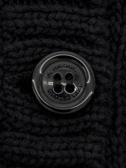 ロゴ刺繍ハーフスリーブクロップドカーディガン　ブラック
