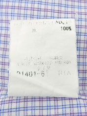 チェックパターンロゴ刺繍ハーフスリーブシャツ　ラベンダー／マルチ