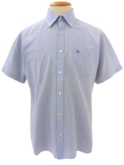 チェックパターンロゴ刺繍半袖シャツ ラベンダー/マルチ