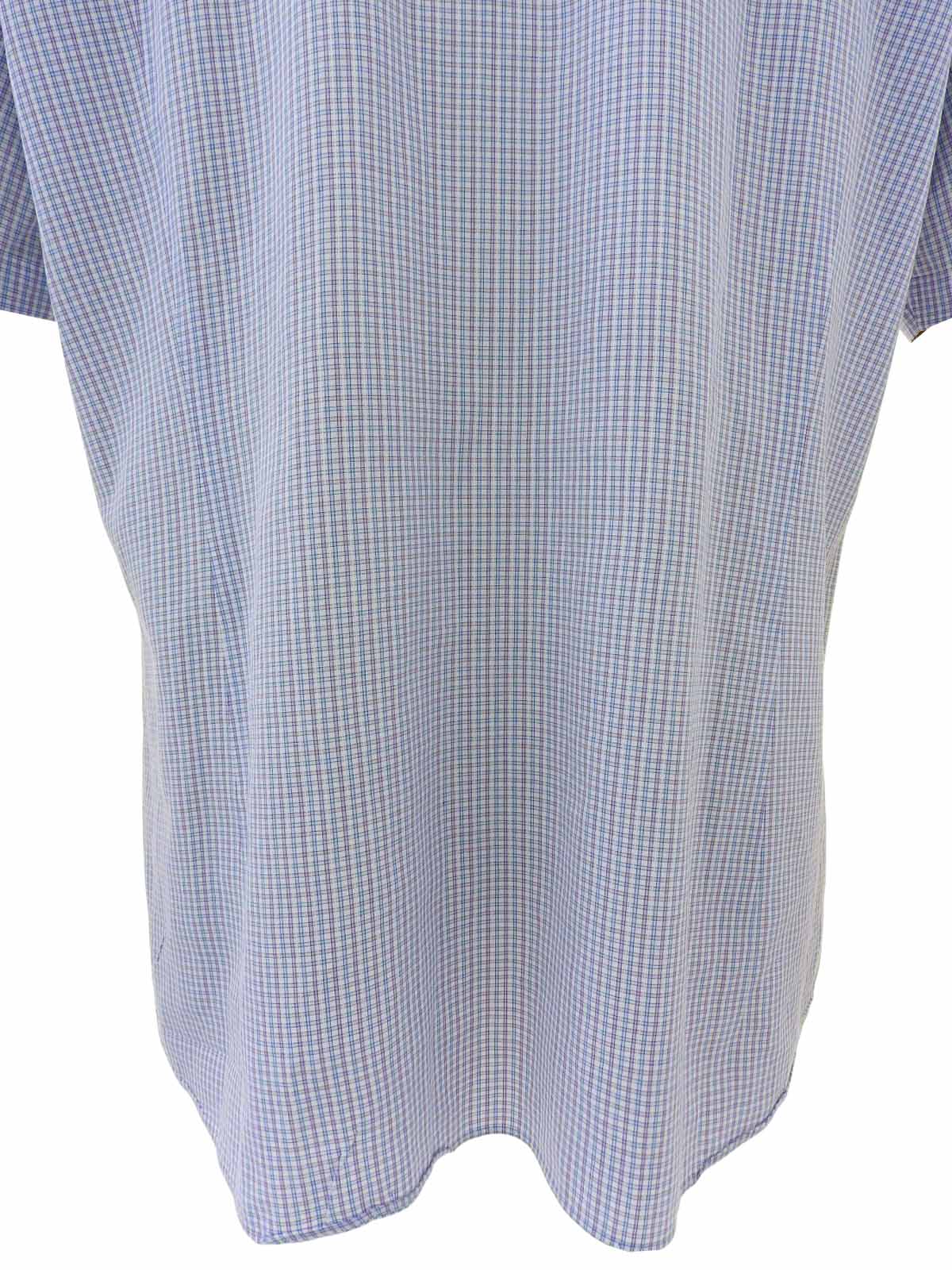 チェックパターンロゴ刺繍半袖シャツ ラベンダー/マルチ