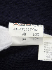 Navy Logo Embroidered V-Neck Knit Vest