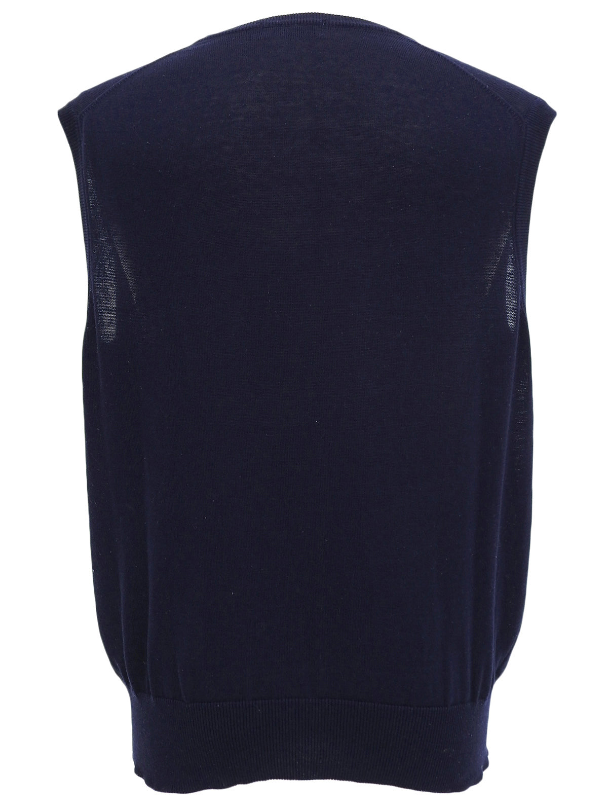 ロゴ刺繍Vネックニットベスト ネイビー