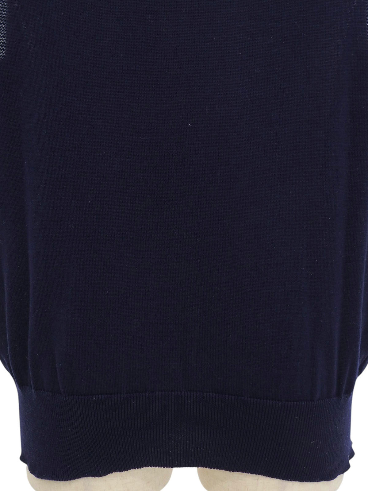 Navy Logo Embroidered V-Neck Knit Vest