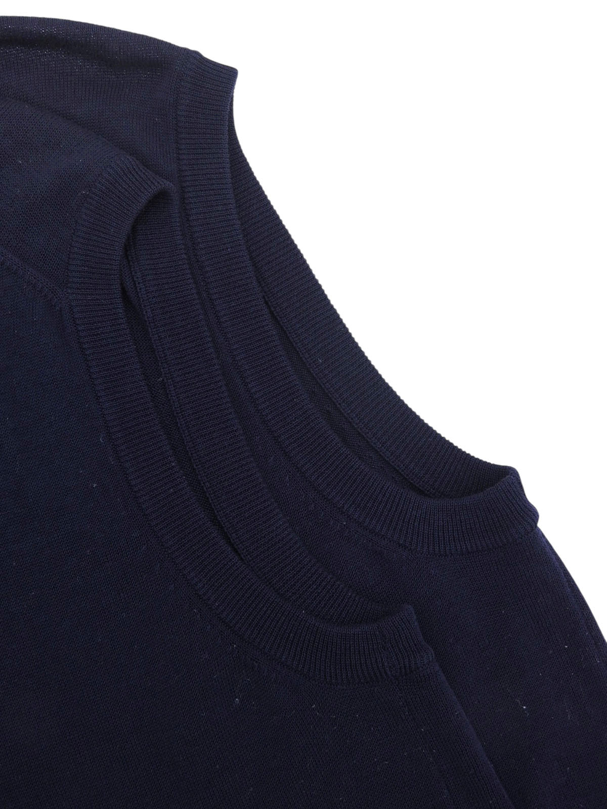 海军蓝Logo刺绣V领针织背心