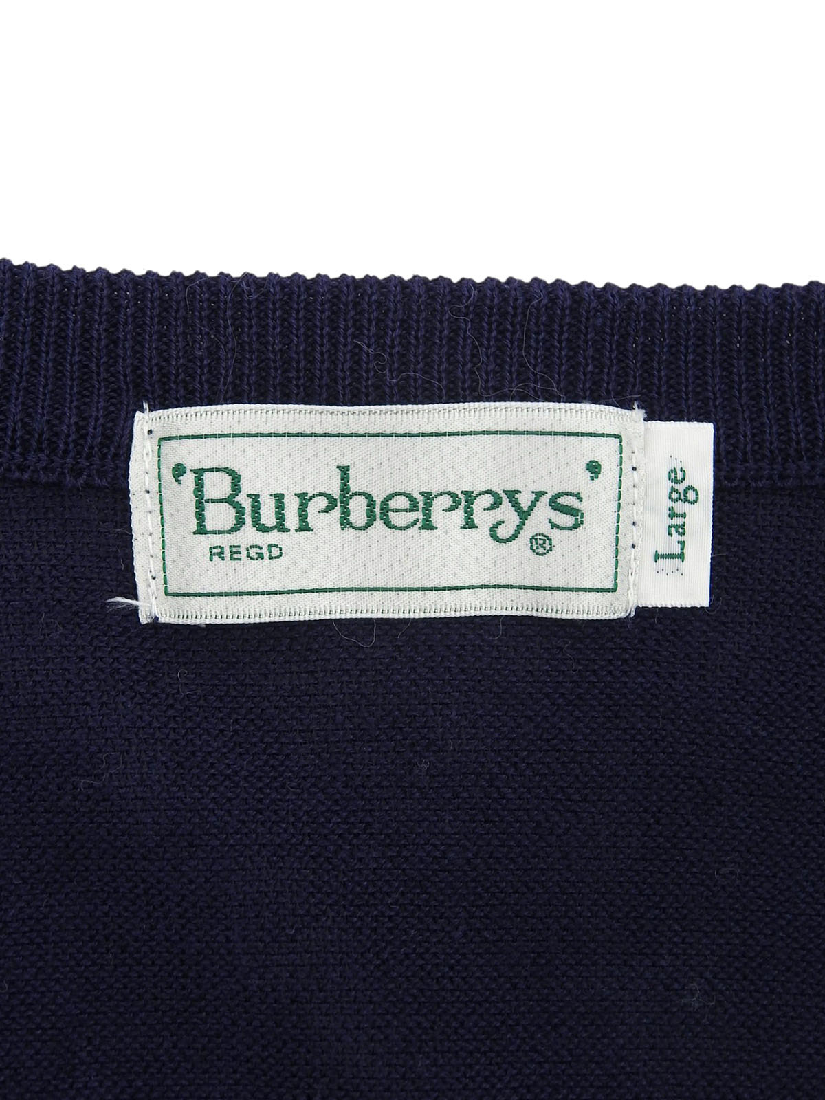 Navy Logo Embroidered V-Neck Knit Vest