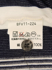 海军蓝/白色徽标刺绣条纹 Polo 衫