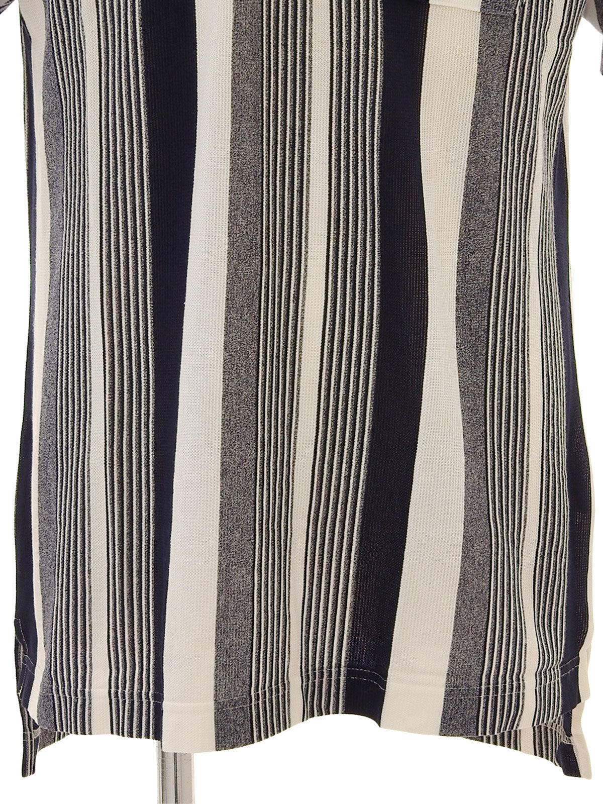 海军蓝/白色徽标刺绣条纹 Polo 衫