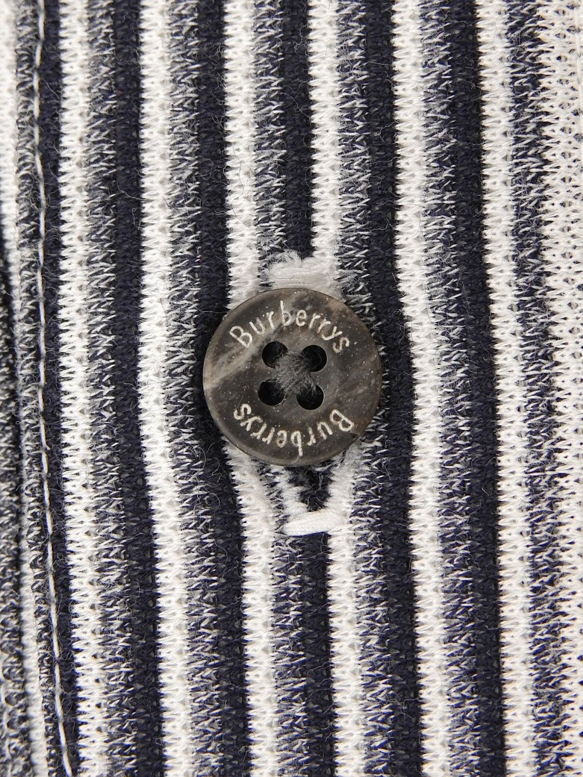 海军蓝/白色徽标刺绣条纹 Polo 衫