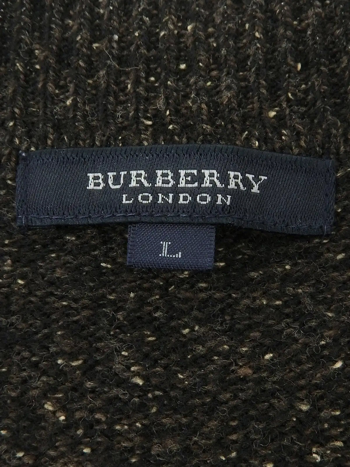 ウールクルーネックセーター ダークブラウン/マルチ