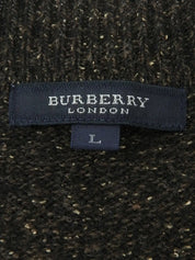 ウールクルーネックセーター ダークブラウン/マルチ