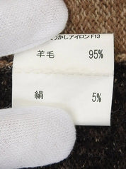 ウールクルーネックセーター ダークブラウン/マルチ