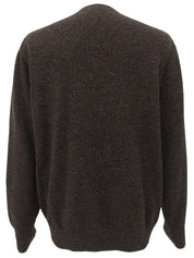 ウールクルーネックセーター ダークブラウン/マルチ