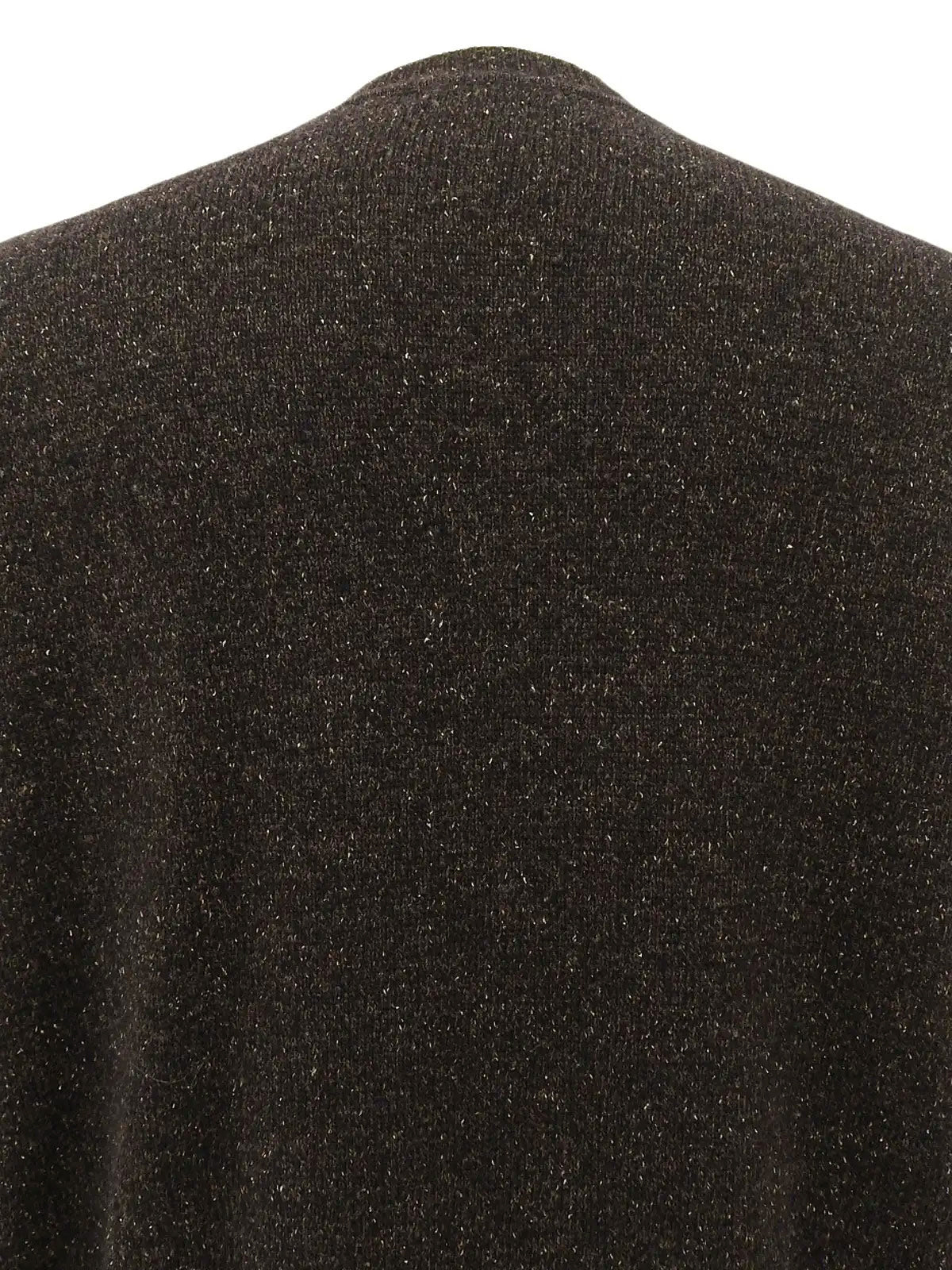 Wool crew neck sweater in dark brown/multi