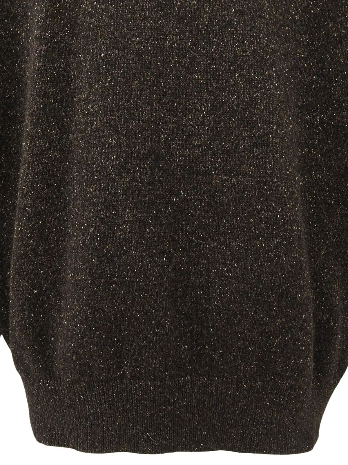 ウールクルーネックセーター ダークブラウン/マルチ