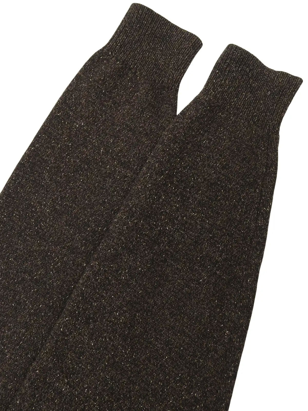 Wool crew neck sweater in dark brown/multi