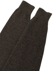 Wool crew neck sweater in dark brown/multi