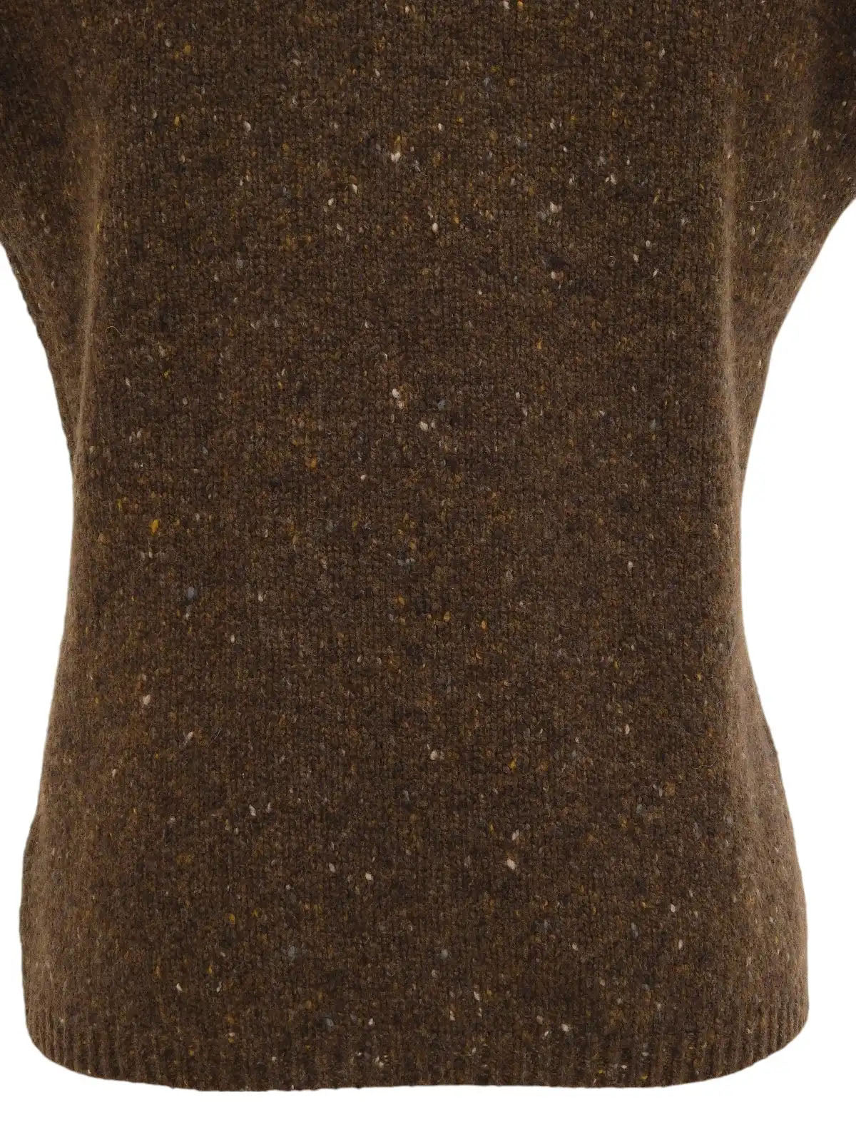 High-neck sleeveless top in brown/multi