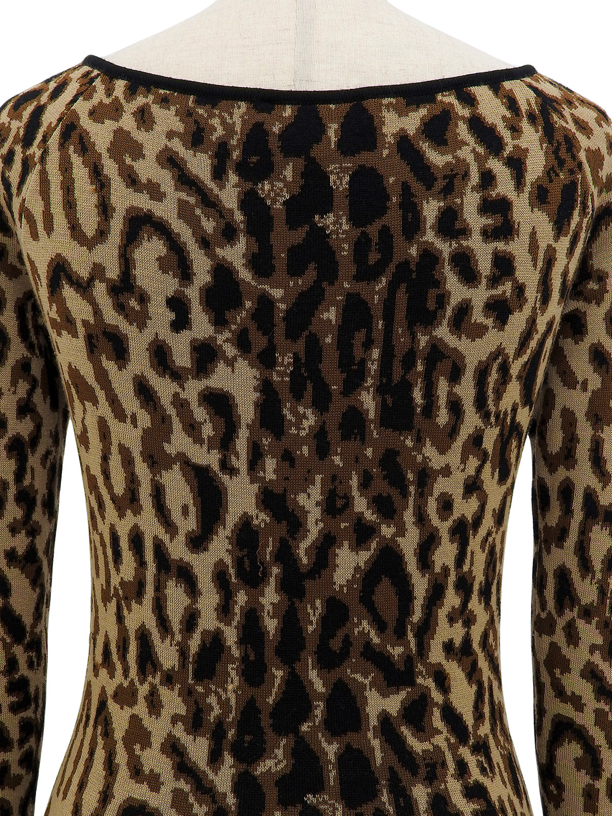 レオパードパターンニットトップス ブラウン