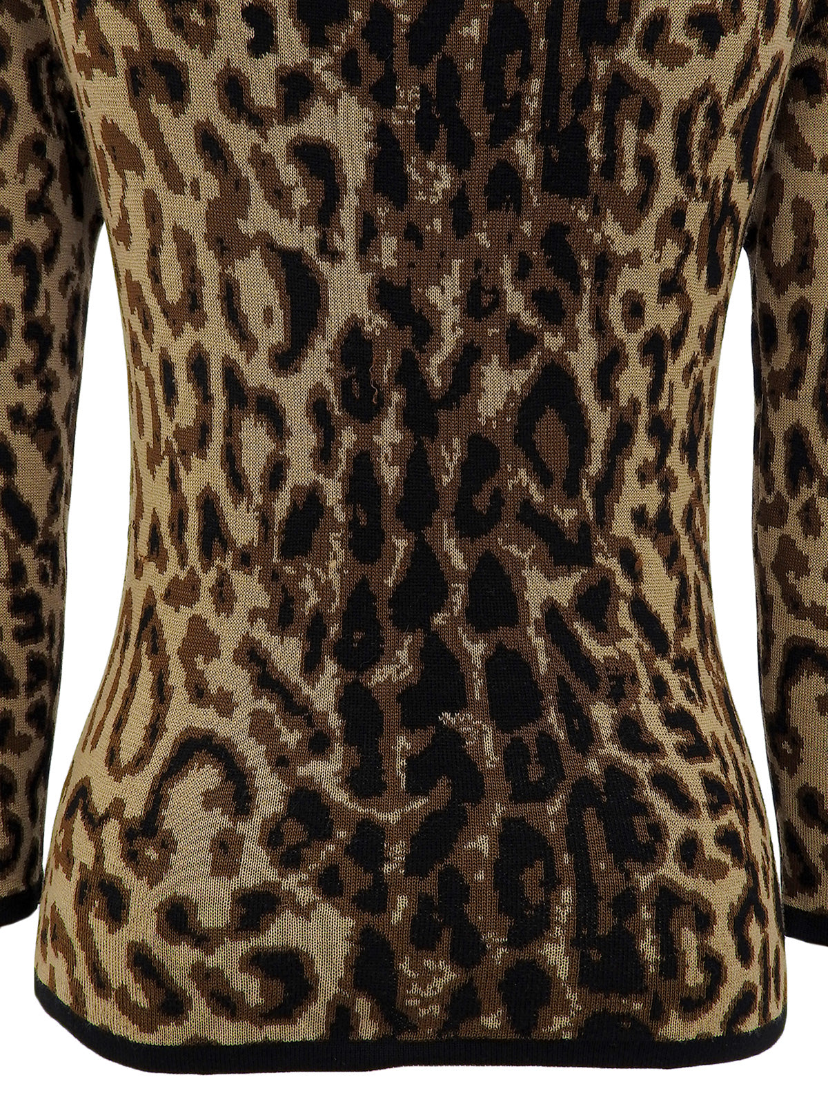 レオパードパターンニットトップス ブラウン