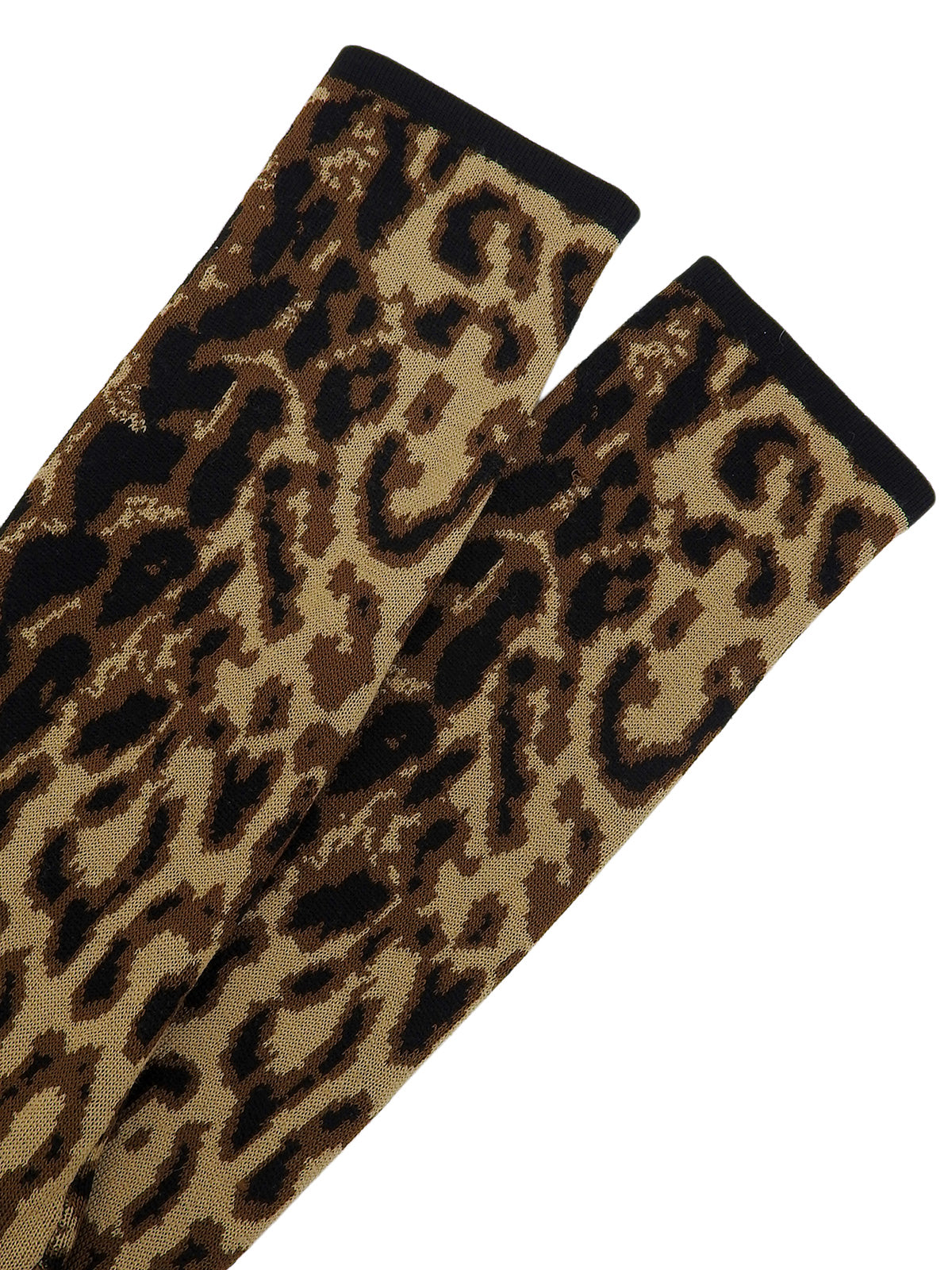 レオパードパターンニットトップス ブラウン