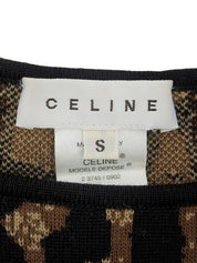 レオパードパターンニットトップス ブラウン