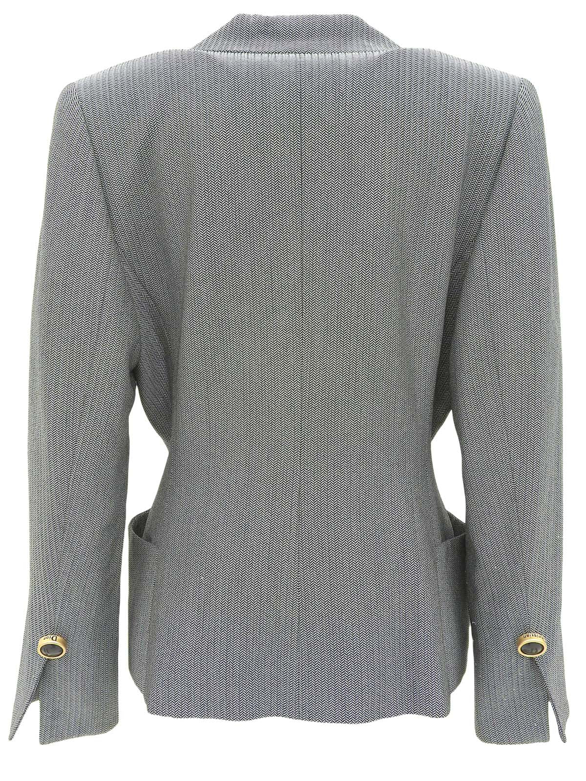 ヘリンボーンパターンジャケット ブラック/ホワイト