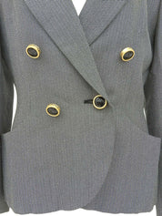 ヘリンボーンパターンジャケット ブラック/ホワイト