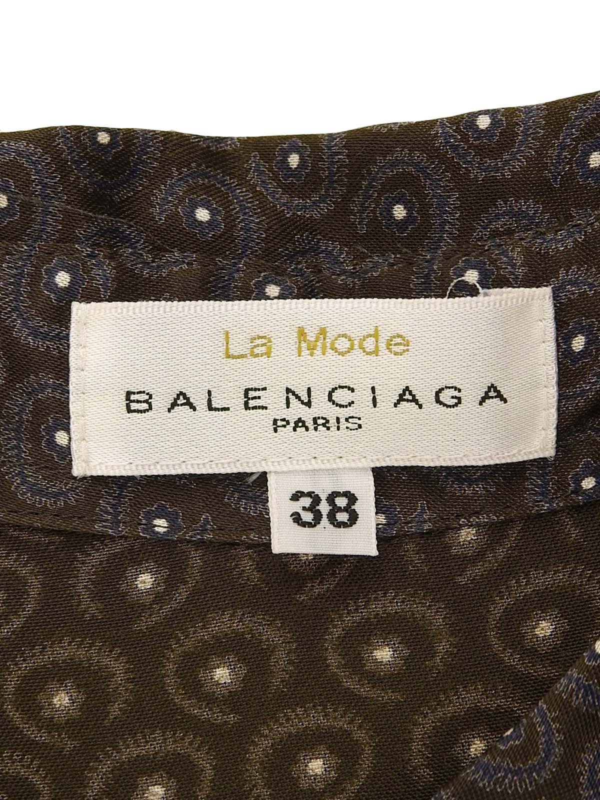 ペイズリーパターンシャツ ダークブラウン/ネイビー