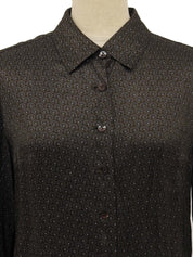 ペイズリーパターンシャツ ダークブラウン/ネイビー