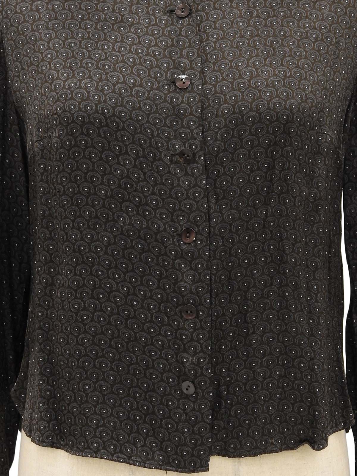 ペイズリーパターンシャツ ダークブラウン/ネイビー