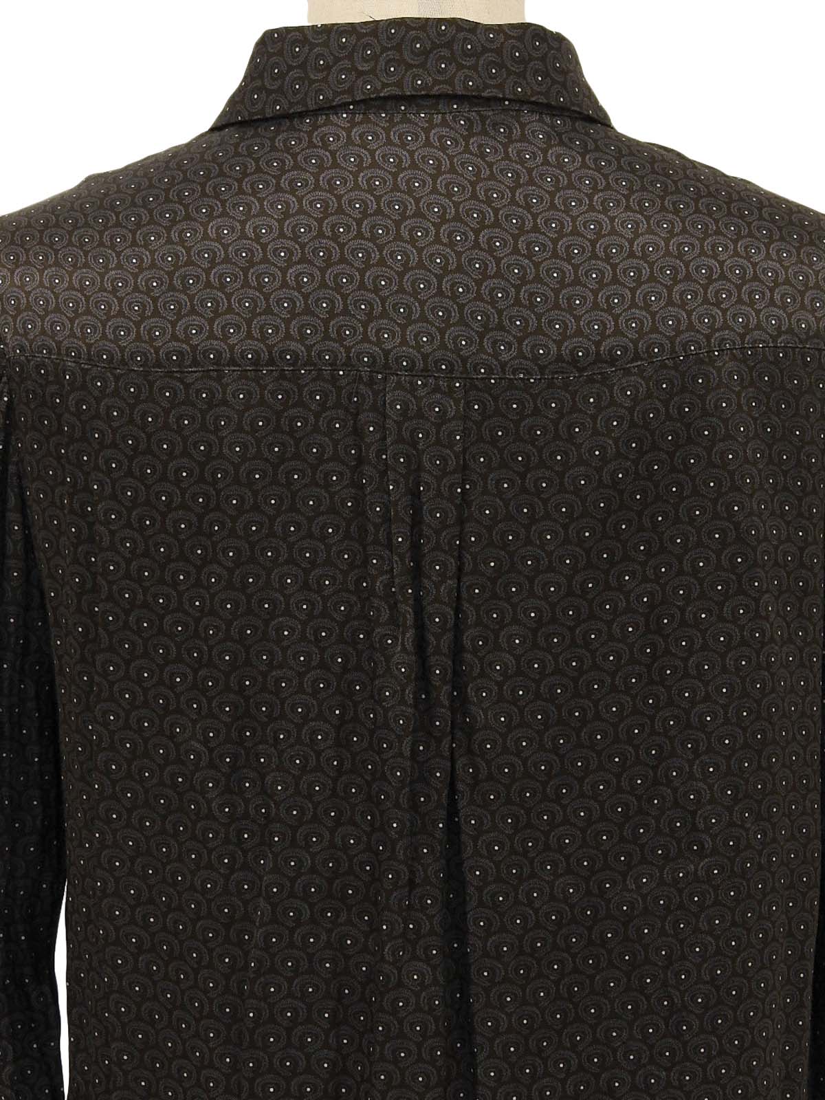 ペイズリーパターンシャツ ダークブラウン/ネイビー