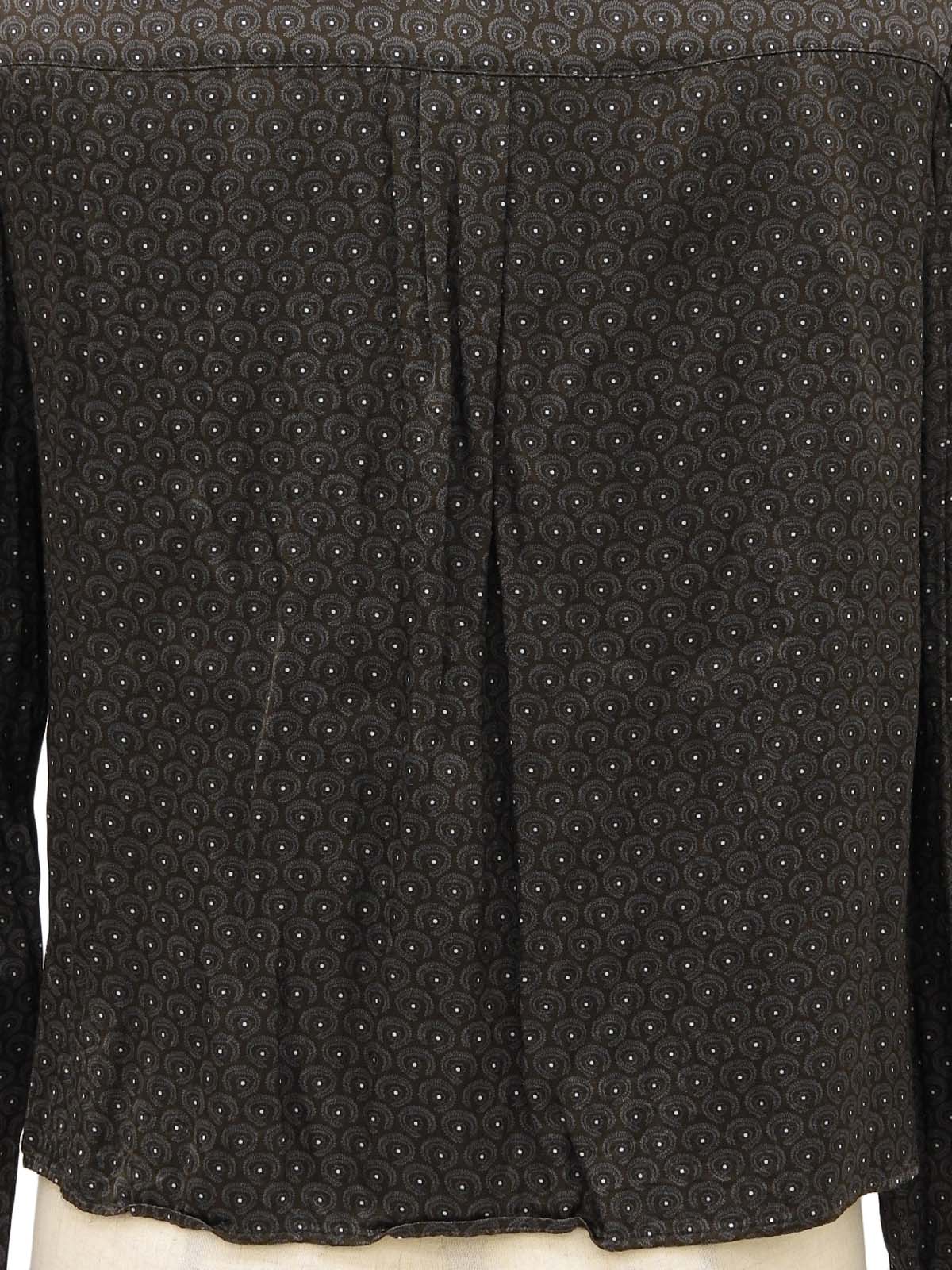 ペイズリーパターンシャツ ダークブラウン/ネイビー