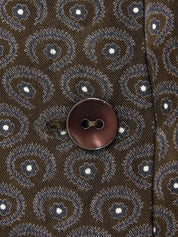 ペイズリーパターンシャツ ダークブラウン/ネイビー
