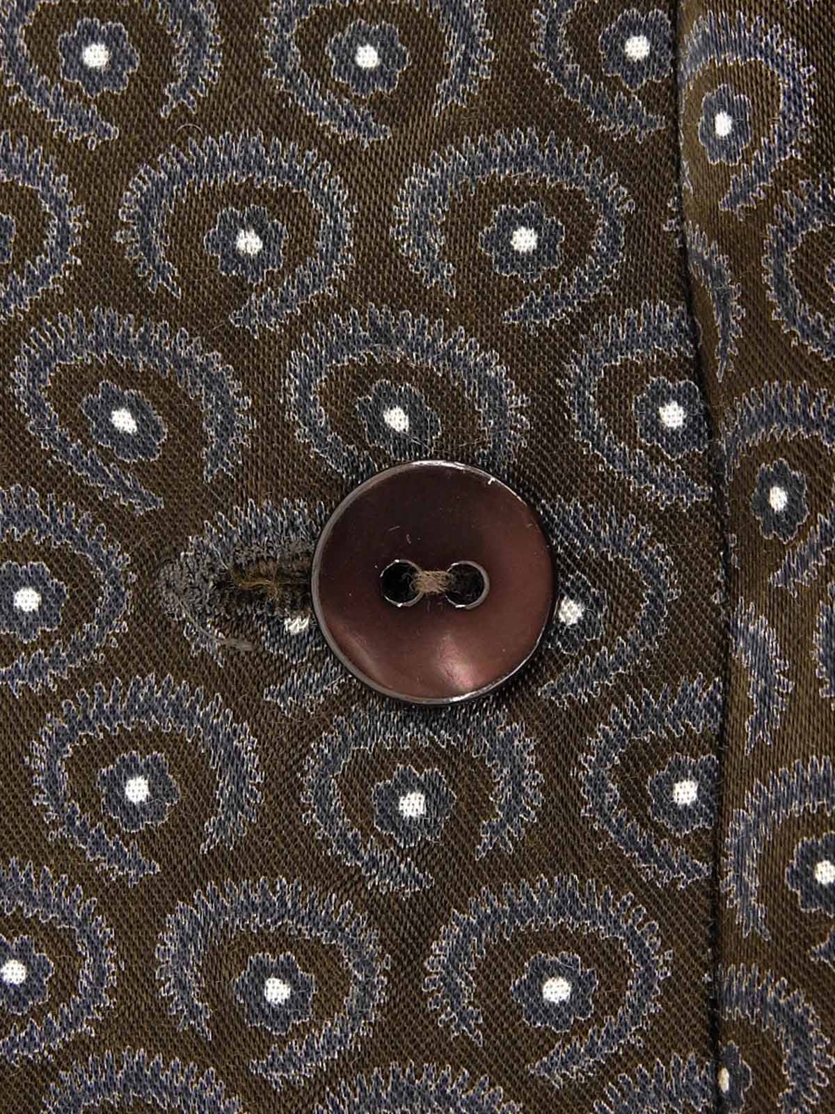 ペイズリーパターンシャツ ダークブラウン/ネイビー