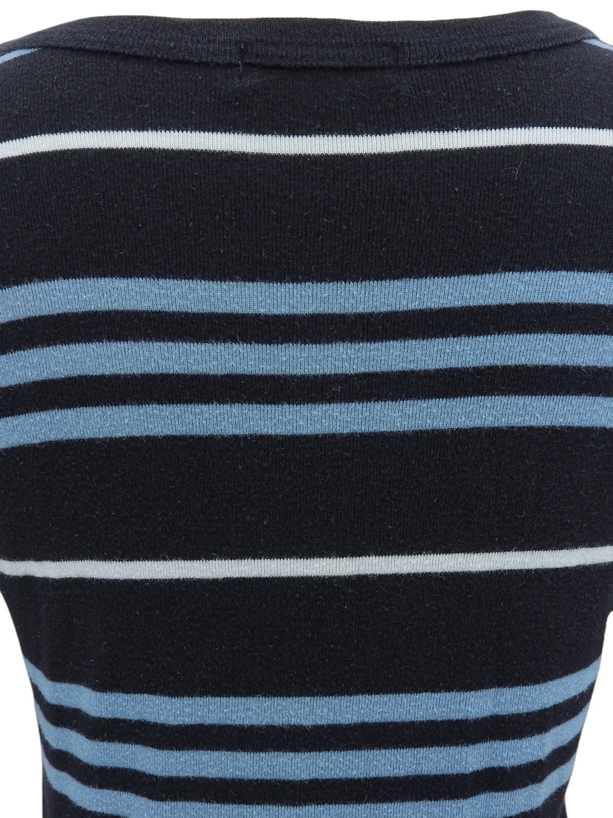 Logo Embroidered Border Pattern Top in Black/Blue
