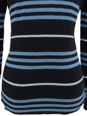 Logo Embroidered Border Pattern Top in Black/Blue