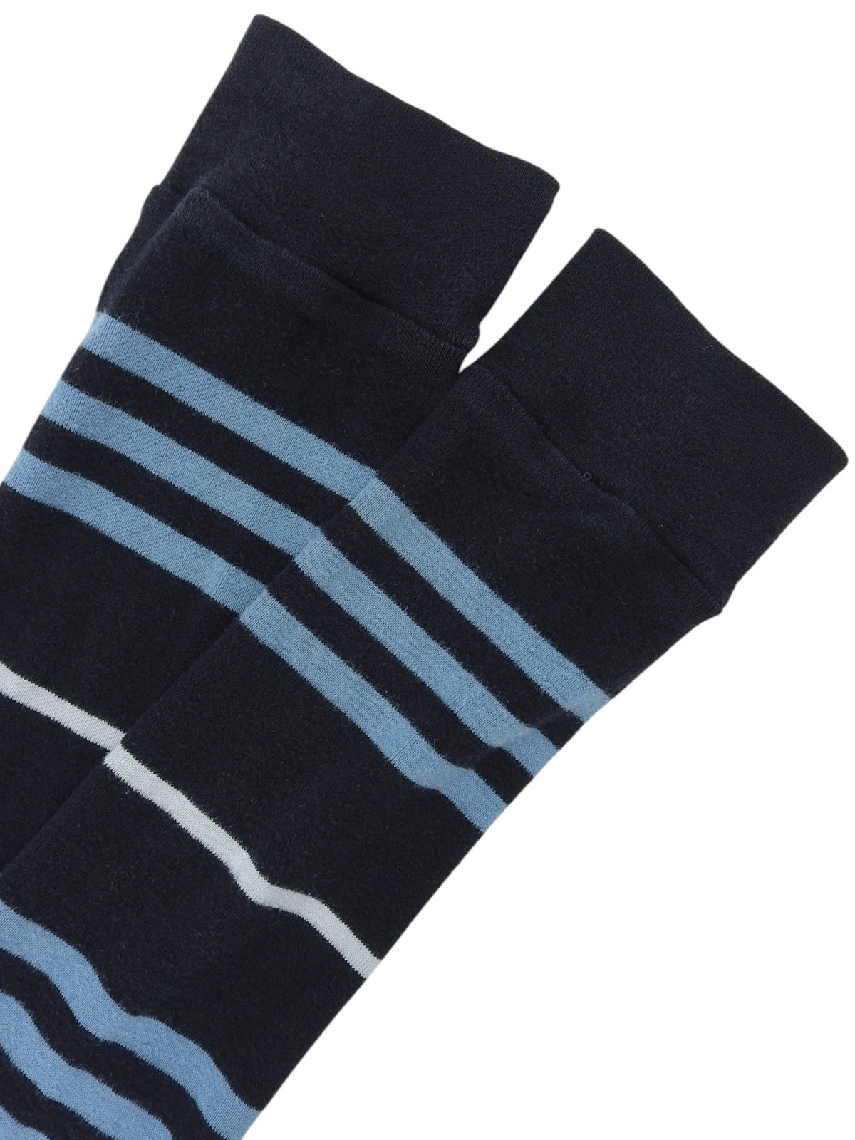 ロゴ刺繍ボーダーパターントップス ブラック/ブルー