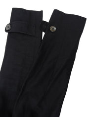 Linen logo button jacket in black