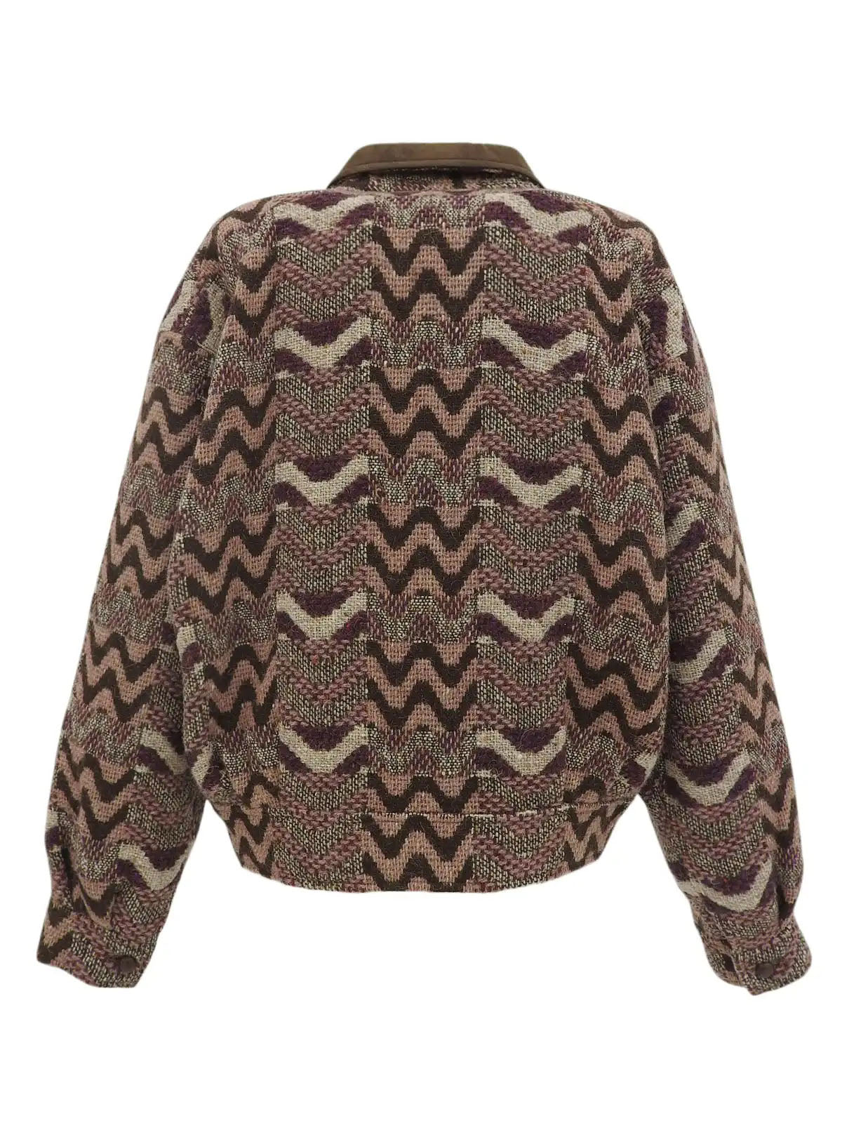 Design pattern jacket in pink/brown