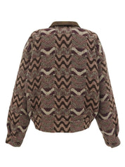 Design pattern jacket in pink/brown
