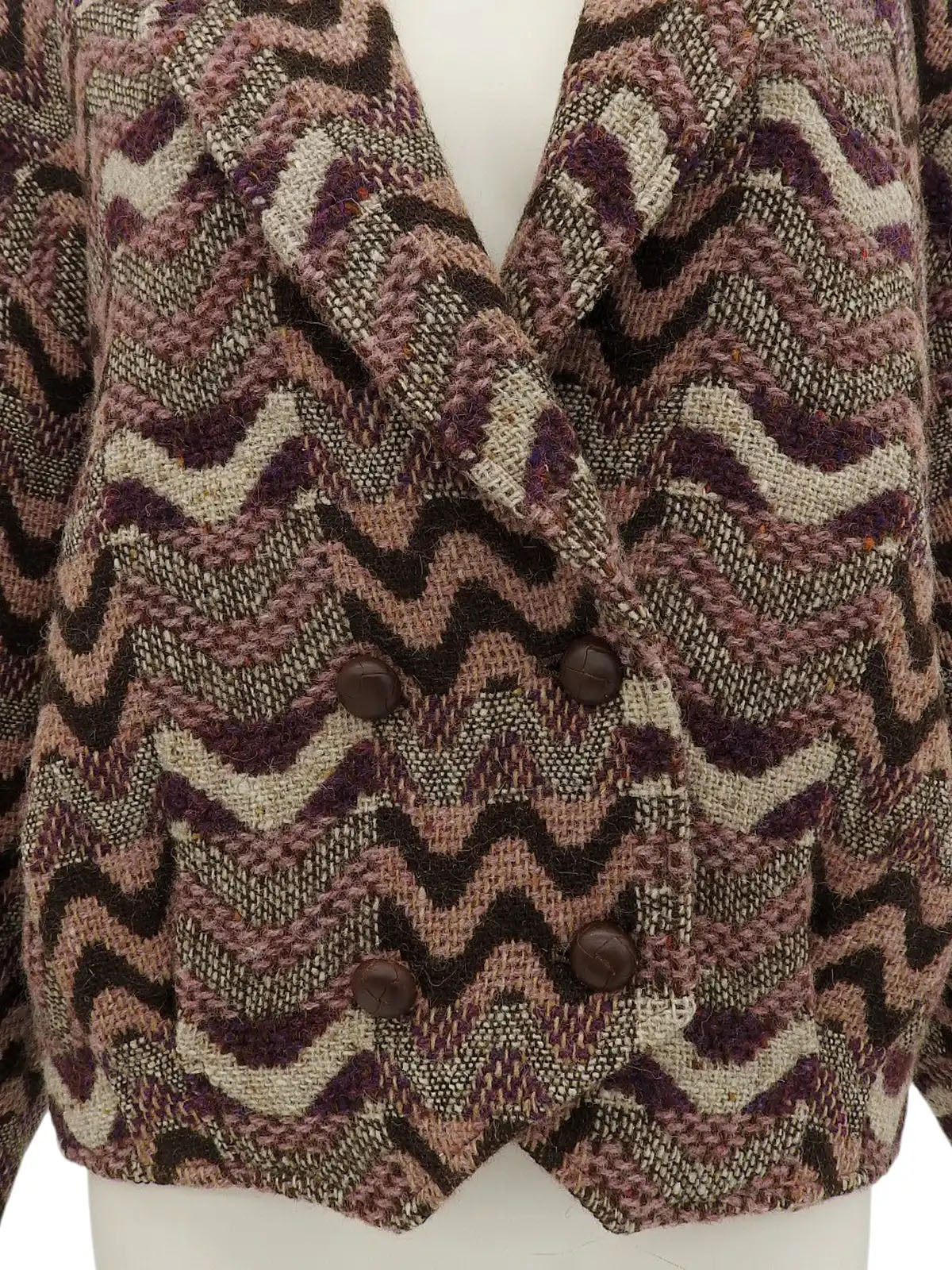 Design pattern jacket in pink/brown