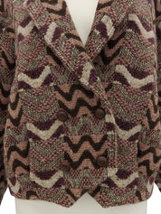 Design pattern jacket in pink/brown