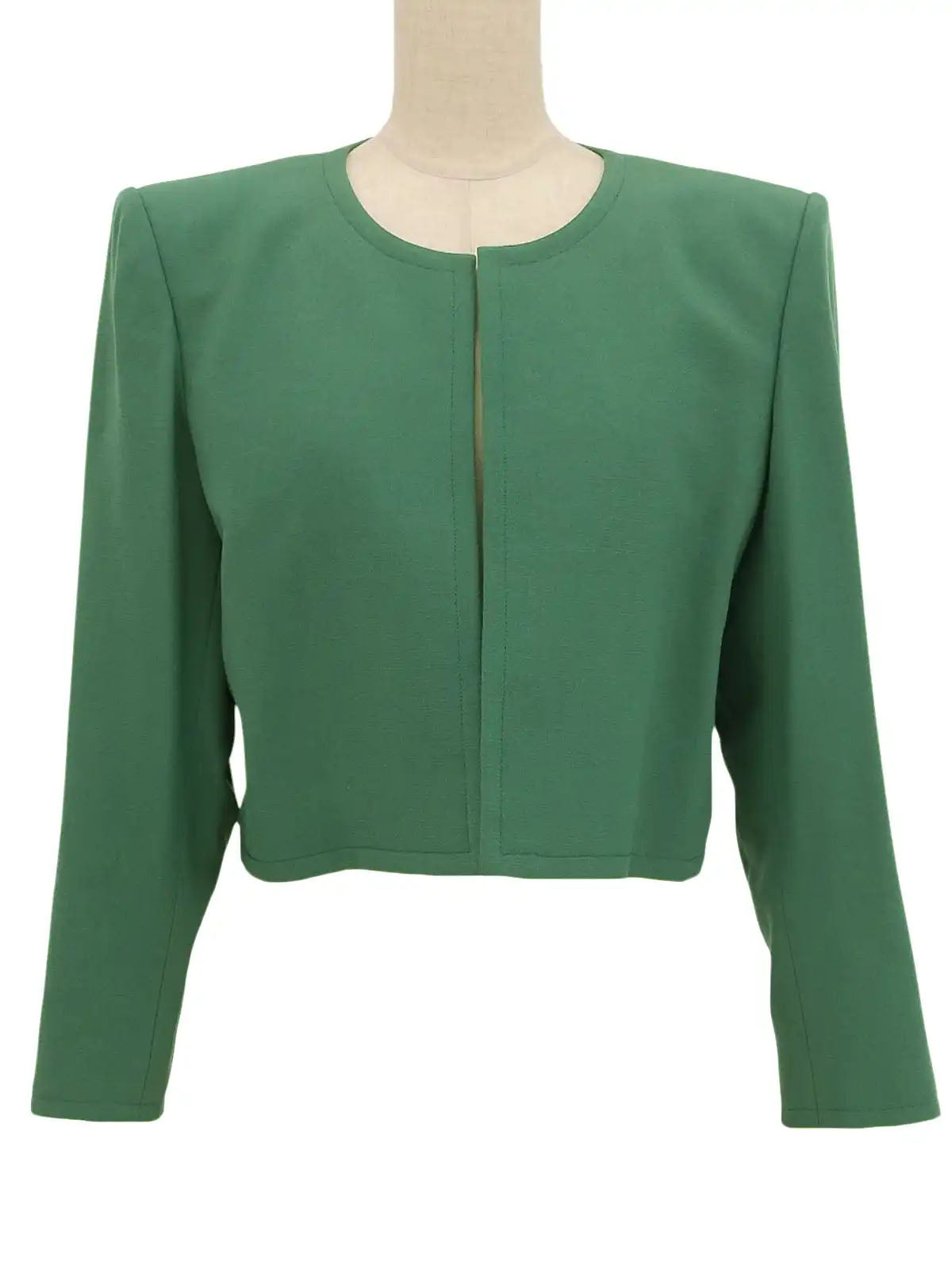 Green wool short jacket