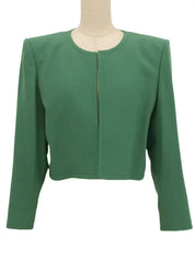 Green wool short jacket