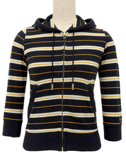 ボーダーパターンパーカー ブラック/マルチ