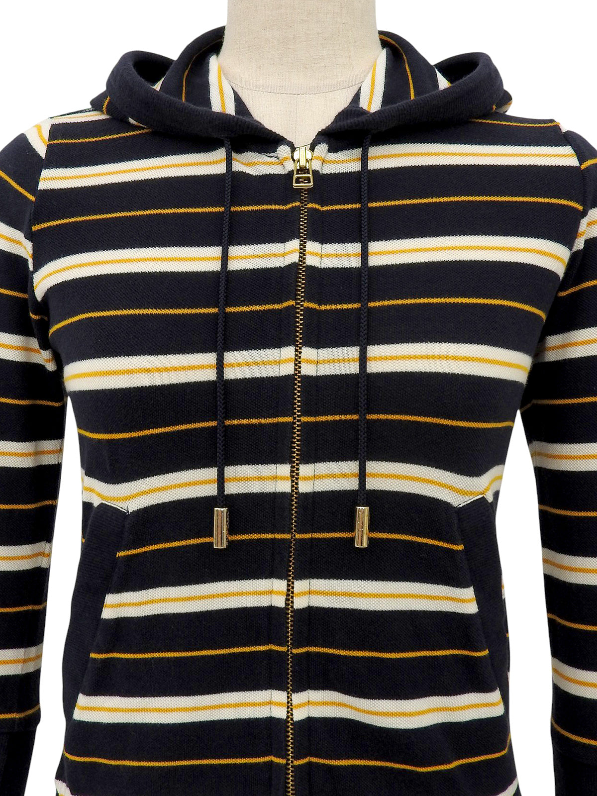 ボーダーパターンパーカー ブラック/マルチ