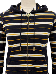 ボーダーパターンパーカー ブラック/マルチ