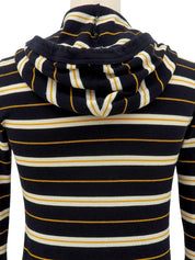 ボーダーパターンパーカー ブラック/マルチ