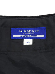 Wool Logo Embroidered Toggle Button Mini Skirt in Black